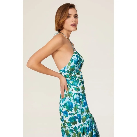 AMUR Blue and Green Floral Dress - Picture 3 of 9